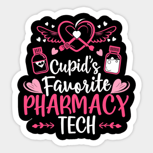 Cupid_s Favorite Pharmacy Tech Valentine_s Day Cupid_s Sticker